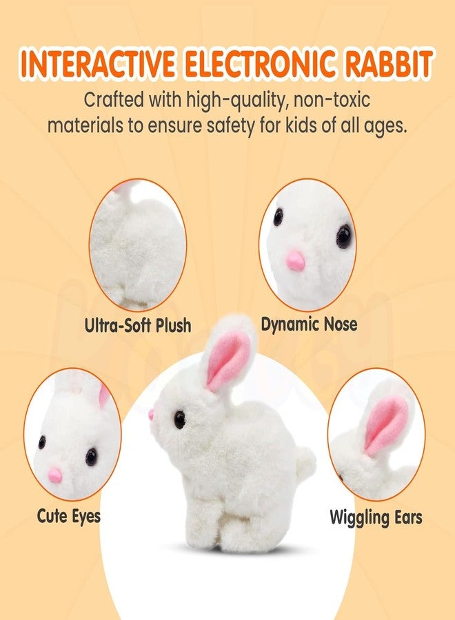 MBKOH Walking and Hopping Bunny Rabbit Soft Toy for Kids Boy Girl | Plush Rabbit Sound with wiggling Nose and Flapping Ear, and Mouth Movement | Best Birthday Gift - Image 5